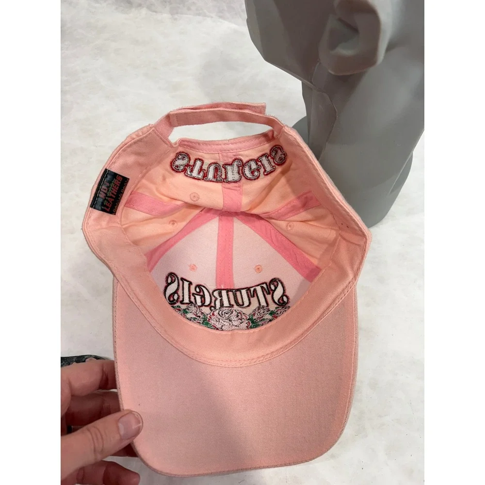 Hot Leathers Sturgis Black Hills Rally 2006 Hat Pink Rose Embroidered Biker‎ Cap